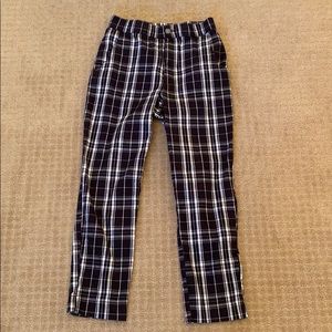 Black and white checkered taper pants. Hollister